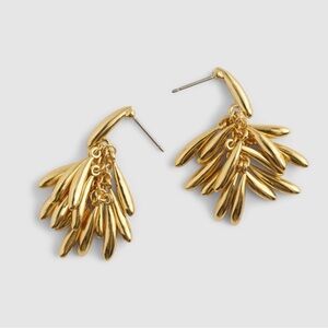 NWT Madewell Sculpted Teardrop Cluster Earrings in Antique Gold